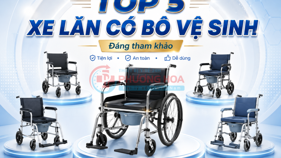 Top 5 xe lăn có bô vệ sinh phù hợp chăm sóc người bệnh tại nhà